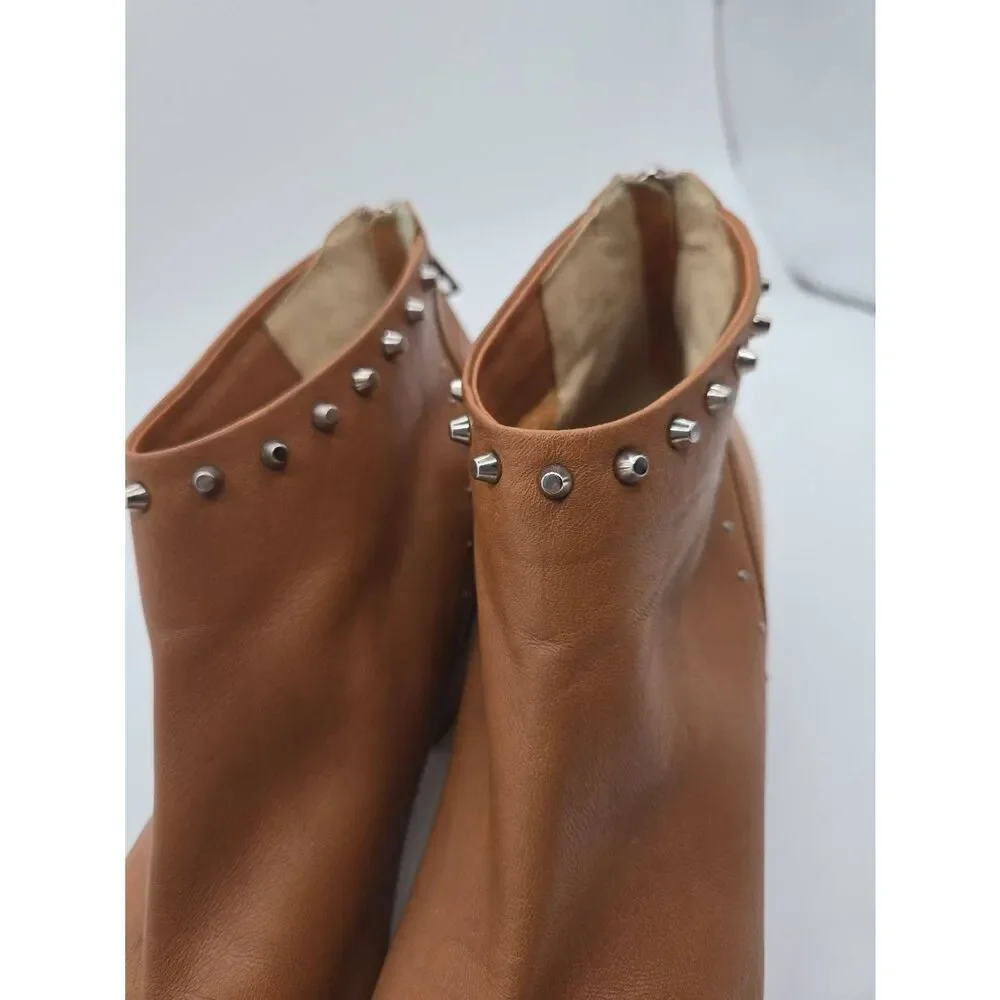 Ma&Lo Studded Leather Booties Size 40 Super Soft Made in Italy
